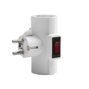 Разветвитель 3-м Т-образный с выключателем с заземл. 16А 3500Вт 250В бел. DОМТОК 2663