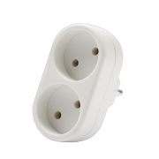 Разветвитель 2-м без заземл. 10А 2200Вт 250В плоский бел. DОМТОК 2651