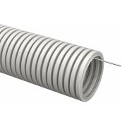 Труба гофрированная ПВХ d16мм с протяжкой сер. (уп.75м) TOKOV ELECTRIC TKE-TG/P-16-C06/75