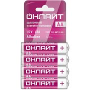Элемент питания алкалиновый 90 638 OBT-02 LR6-SHBP4 (уп.4шт) ОНЛАЙТ 90638