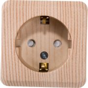 Розетка 1-м ОП Этюд Дача 16А IP20 250В с заземл. защ. шторки сосна SE PA16-004D