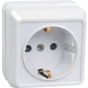 Розетка 1-м ОП Октава РС20-3-ОБ 16А IP20 с заземл. бел. GENERICA ERO11-K01-16-DC