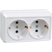 Розетка 2-м ОП Октава РС22-3-ОБ 16А IP20 с заземл. бел. GENERICA ERO21-K01-16-DC