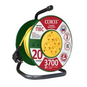 Удлинитель на катушке 4х20м с заземл. 16А IP20 3.7кВт Союз 481S-3602