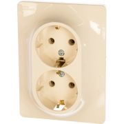 Розетка 2-м СП Glossa 16А IP20 с заземл. в сборе беж. SE GSL000224