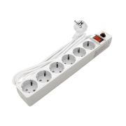 Удлинитель с сетевым фильтром 6х3м с заземл. 10А IP20 ПВС 3х0.75 защ. шторки бел. UNIVersal 967U-3003