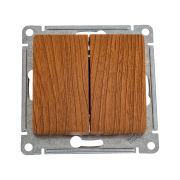 Выключатель 2-кл. СП Glossa 10А IP20 (сх. 5) 10AX механизм дерево дуб SE GSL000551