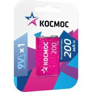 Аккумулятор 6F22 200мА.ч 1BL (блист.1шт) КОСМОС KOCNI-MH6F22(200mAh)