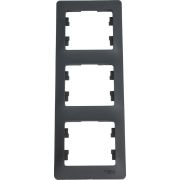 Рамка 3-м Glossa вертикал. антрацит SE GSL000707