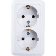 Розетка 2-м BOLLETO с заземл. накл. 7128 бел. ASD / IN HOME 4680005959839