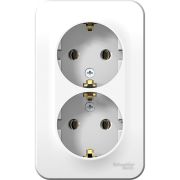 Розетка 2-м ОП Blanca 16А IP20 250В с заземл. без защ. шторок с изолир. пластиной бел. SE BLNRA010211