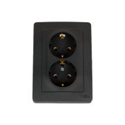 Розетка 2-м СП Blanca 16А IP20 250В с заземл. без защ. шторок антрацит SE BLNRS001026