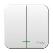 Выключатель 2-кл. ОП Blanca 10А IP20 (сх. 5) 250В с подсветкой с изолир. пластиной бел. SE BLNVA105111