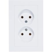Розетка 2-м СП AtlasDesign 16А IP20 без заземл. в сборе бел. SE ATN000120