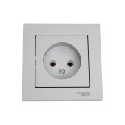 Розетка 1-м СП AtlasDesign 16А IP20 без заземл. в сборе алюм. SE ATN000340