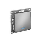 Выключатель 1-кл. СП AtlasDesign 10А IP20 (сх. 1а) 10AX с подсветкой механизм сталь SE ATN000913