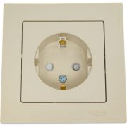 Розетка 1-м СП AtlasDesign 16А IP20 с заземл. защ. шторки в сборе беж. SE ATN000244