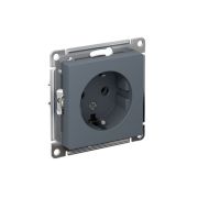 Розетка 1-м СП AtlasDesign 16А IP20 с заземл. механизм грифель SE ATN000743