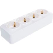 Розетка 4-м ОП 16А IP20 с заземл. бел. IONICH 1447