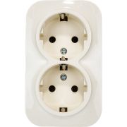 Розетка 2-м ОП 16А IP20 с заземл. сл. кость IONICH 1428