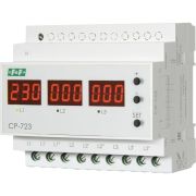 Реле контроля напряжения CP-723 (трехфазное; два режима работы - три однофазных реле или трехфазное реле напряжения; монтаж на DIN-рейке; 100…450 AC 3NO 3х63А) F&F EA04.009.015