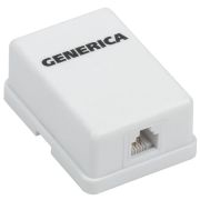 Розетка телефонная 1-м ОП RJ12 кат.3 UTP GENERICA CS2-3C03U-12-G