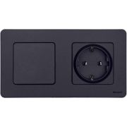 Розетка 1-м СП Inspiria 16А IP20 250В 2P+E немецк. стандарт механизм антрацит IEK 673723