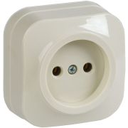 Розетка 1-м ОП GLORY РС20-2-ХК 10А без заземл. крем. IEK ERH10-K33-10