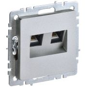 Розетка компьютерная двойн. СП RJ45 кат.5E BRITE РК10-2-БрА механизм алюм. IEK BR-K20-1-K47