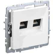 Розетка компьютерная двойн. СП RJ45 кат.5E BRITE РК10-2-БрБ механизм бел. IEK BR-K20-1-K01