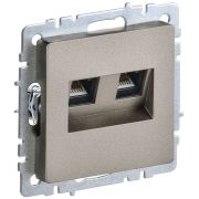 Розетка компьютерная двойн. СП RJ45 кат.5E BRITE РК10-2-БрШ механизм шампань IEK BR-K20-1-K37