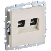 Розетка компьютерная двойн. СП RJ45 кат.5E BRITE РК10-2-БрКр механизм беж. IEK BR-K20-1-K10