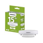 Лампа светодиодная T80 15Вт таблетка 4000К GX53 230В GENERICA LL-T80-15-230-40-GX53-G