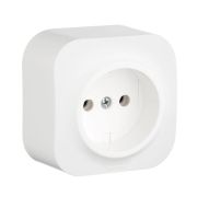 Розетка 1-м ОП Quteo 16А IP20 2P без заземл. без защ. шторок бел. IEK 782210