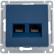 Розетка компьютерная 2-м AtlasDesign RJ45+RJ45 кат.5E механизм аквамарин SE ATN001185