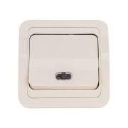 Выключатель 1-кл. СП Mimoza 10А IP20 с подсветкой крем./крем. Makel 25021