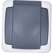 Розетка 1-м ОП 16А IP55 с заземл. с крышкой сер. Makel 36064099