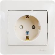 Розетка 1-м СП Glossa 16А IP20 с заземл. защ. шторки в сборе беж. SE GSL000244