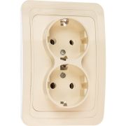 Розетка 2-м СП Валери 16А с заземл. сл. кость UNIVersal Б-В0128