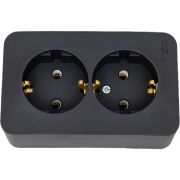 Розетка 2-м ОП Blanca 16А IP20 250В с заземл. без защ. шторок антрацит SE BLNRA010206