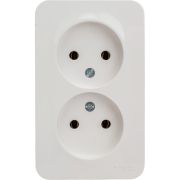 Розетка 2-м ОП Blanca 16А IP20 250В без заземл. без защ. шторок с металлич. пластиной бел. SE BLNRA000221