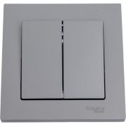 Выключатель 2-кл. СП AtlasDesign 10А IP20 (сх. 5) 10AX в сборе сталь SE ATN000952