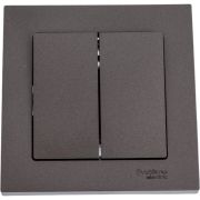 Выключатель 2-кл. СП AtlasDesign 10А IP20 (сх. 5) 10AX в сборе мокко SE ATN000652