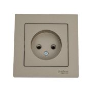 Розетка 1-м СП AtlasDesign 16А IP20 без заземл. в сборе шампань SE ATN000540