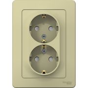 Розетка 2-м СП Blanca 16А IP20 250В с заземл. защ. шторки беж. SE BLNRS001127