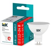 Лампа светодиодная 8Вт MR16 софит 4000К нейтр. бел. GU5.3 12-24В низковольтная IEK LLE-MR16-08-12-24-40-GU5