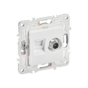 Розетка двойная TV+RJ45 кат.5E SKANDY SK-A14W арктич. бел. IEK SK-AK20-1-K01