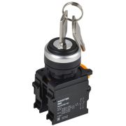 Переключатель 2 полож. 1НО+1НЗ с ключом черн. MASTER IEK MI-SW60-11Y-3-34-2-K02