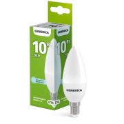 Лампа светодиодная C35 10Вт свеча 6500К E14 230В GENERICA LL-C35-10-230-65-E14-G